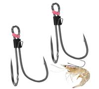 Fish Hook 5 Pcs Fishing Hooks Fishing Tackle High Carbon Steel Barbed For Saltwater Freshwater Jig Heads Soft Lure Shrimp Back Hooks Fish Hooks(6#)