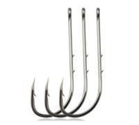 Fish hook, Fish Hooks 50pcs Double Back Thorn Bent Fishhook Long Handlesea Fishing Hook Barb With Ring Crooked Mouth for Reservoir(11)