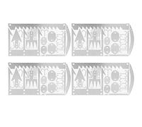 Fish Hook Gear Card Outdoor Multifunction Portable Survival Tools Stainless Steel Fishing Tackle for Camping Hiking Silver 5.2x10cm 4Pcs