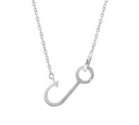 Fish Hook Link Paradise Silver Necklace Pendant ANCHOR & CREW Silver 16 inches