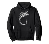 Fish Hook Minimal Art Cool Fishing Lover Art Lover Pullover Hoodie