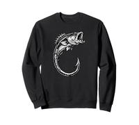 Fish Hook Minimal Art Cool Fishing Lover Art Lover Sweatshirt