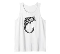 Fish Hook Minimal Art Cool Fishing Lover Art Lover Tank Top