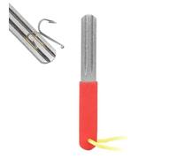 Fish Hook Sharpener, Double Sided Diamond File Sports Fishing Hook Hone, Fishhook Sharpening Whetstone with Handle 400/800 Grits Diamond Fish Hook Grinding File for Fishing