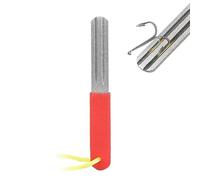 Fish Hook Sharpener, Double Sided Diamond File Sports Fishing Hook Hone, Fishhook Sharpening Whetstone with Handle 400/800 Grits Diamond Fish Hook Grinding File for Fishing