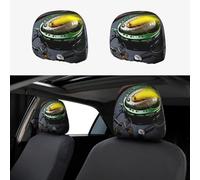 Fish Hook with Fishing Lure Rod Car Headrest Cover 2 PCS, Funny Auto Front Seat Head Rest Protector, Universal Car Headrest Protector Elastic, Personalized Seat Cover Headrest Trim for Most Cars