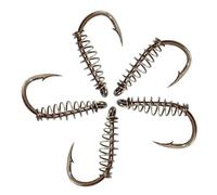 Fish Hooks 10pcs Fishing Hooks Barbed Swivel Spring Jig Carp Hook Single Circle Fishinhook Accessories Tackle for Lakeside Fishing Accessories