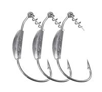Fish Hooks 5Pcs 2g-7g Weighted Crank Hook Soft Baits Barbed Offset Fishing Jig Worm for Tackle(5g)