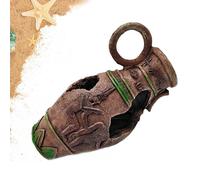 Fish House, Aquarium Refuge with Resin Cave Design, Decorative Retro Wine Barrel Style, Shrimp Shelter Accessory, Ideal for Aquatic Pets, Breeding Tanks, and Underwater Landscaping