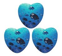 Fish Hover in The Sea Car Air Freshener, 3 Pcs Love form Hanging Air Freshener Cards, Long Lasting Fragrance Scented Cards for Car, Home, Office White-style