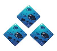 Fish Hover in The Sea Car Air Freshener, 3 Pcs Rhombus Hanging Air Freshener Cards, Long Lasting Fragrance Scented Cards for Car, Home, Office Black-style