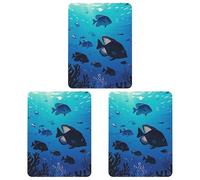 Fish Hover in The Sea Car Air Freshener, 3 Pcs Square Hanging Air Freshener Cards, Long Lasting Fragrance Scented Cards for Car, Home, Office Gray-style