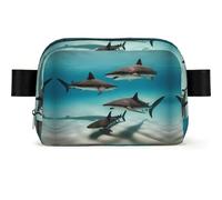 fish in the deep sea Square-Shaped Waist Bag with Durable Polyester and Adjustable Strap for Unisex Use