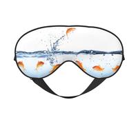 Fish in Water Print Satin Sleep Mask & Eye Mask | Deep Dream Sleep Masks for Women & Men | Soft Sleeping Eye Mask to Nourish Skin