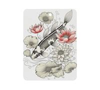 Fish Japanese Carp Leaves Flower Car Air Freshener Hanging, Long Lasting Scented Car Aromatherapy Tablets, Square Fragrance Scented Cards for Vehicles, Bedroom, Wardrobe Black-style