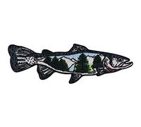 Fish Landscape Iron-on Patch | Sea Fish ironable Patch, Fabric Embroidery Patch, Angler Iron on Patches, Mountains River Trees Badges Finally Home