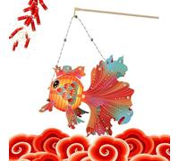 Fish Lantern Craft Stuff - Chinese Paper Lanterns Making Kit, Chinese Paper Craft Stuff, Chinese Handheld Lantern Making Kit for Chinese Mid-Autumn Festival