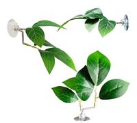 Fish Leaf Pad Fish Tank Accessories Aquarium Décor Simulating Adjustable Plastic Green Plants Betta Natural Habitat Playing Spawning Breeding Resting Bed with Suction Cup Multi Leaf Design