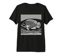 Fish Line Art Marine Biology Illustration Premium T-Shirt