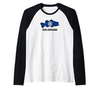 Fish Louisiana Flag Raglan Baseball Tee