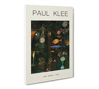 Fish Magic By Paul Klee Canvas Print | Gallery Wrapped 30mm Frame Wall Art | 20x14 inches | Ready to Hang | Classic Animals Picture | Living Room Bedroom Lounge Office