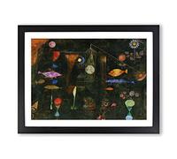Fish Magic By Paul Klee Classic Painting Framed Print | A3 Black Framed Wall Art | Ready to Hang | Classic Animal Picture | Living Room Bedroom Lounge Office