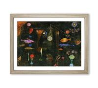 Fish Magic By Paul Klee Classic Painting Framed Print | A4 Oak Framed Wall Art | Ready to Hang | Classic Animal Picture | Living Room Bedroom Lounge Office