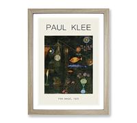 Fish Magic By Paul Klee Exhibition Museum Painting Framed Print | A3 Oak Framed Wall Art | Ready to Hang | Modern Animal Picture | Living Room Bedroom Lounge Office