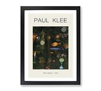 Fish Magic By Paul Klee Exhibition Museum Painting Framed Print | A4 Black Framed Wall Art | Ready to Hang | Modern Animal Picture | Living Room Bedroom Lounge Office