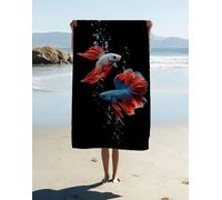 Fish Microfibre Beach Towel 180x90cm 1 Pack, Large Beach Towels for Adults Marine Life Pattern with Waterproof Storage Bag Quick Dry Sand Free Lightweigh for Travel Pool Holiday Camping Gym JVJ-33