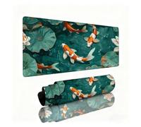 Fish Mouse Mat Orange Color Mouse Pad Desk Mat 600x400x3mm, Table Mats, Soft Smooth Surface and Anti-Slip Rubber Base, Improved Precision and Speed, Desk Accessories for Men PC, Laptop, Office 0B-343