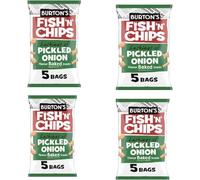Fish 'n' Chips Lashings of Pickled Onion Flavour Baked Snacks 5 Snack Bags 125g (4 Pack)