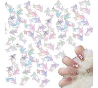 Fish Nail Charms,100PCS Mixed Double Colors 3D Dolphin Resin Nail Art Charms,Goldfish Nail Ornaments Nail Art Decorations for Women Girls Nail Art Design Crafts DIY