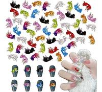 Fish Nail Charms,50PCS Mixed Colors 3D Cute Goldfish Nail Art Charms,Resin Nail Jewellry Ornaments for Women Girls Nail Art Design Decorations Crafts DIY