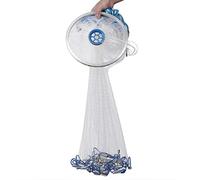 Fish Net, 3/3.6 meter Catch Fishing Network Trap Accessory Portable Hand Throw Fish Mesh Net Dense Mesh with Quick Sink Steel Weights for Shrimp, Crab (3.6m)