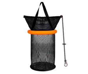Fish Net Basket for Caught - Foldable Fishing Net Bait Storage Cage - Coated Nylon to Prevent Fishes from Being Injured, for Storing Crayfish, Small Fish, Leeches and Other Live Bait