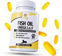 Fish Oil Omega Supplements for Dogs and Cats - 120 Softgels for Pets - Great for Itchy Dry Skin, Allergies & Dandruff • Furever Friendz
