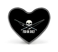 Fish Or Die Custom Brooch Pin Heart Lapel Pins Tie Suit Dress Accessories for Men Women Wedding Birthday