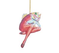 Fish Ornament Design 2d Flat Weirdcore Gift Creepy Weird Ornament HTg052 (One Size)