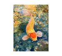 Fish Paint by Numbers for Adults Animal Painting by Numbers for Adults, Art Supplies with Color Canvas for Painting 16x12in 36 Colors of Acrylic Paint and Brush,Wall Art for Room Decor Gifts 2YH-12970
