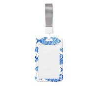 Fish Painting Print Badge Holder with Breakaway Lanyard,Work Name Tag Breakaway Lanyard Id Card Protector Case