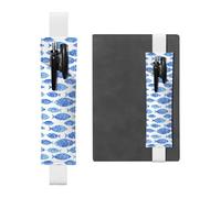 fish painting Print Leather Pen Holder Elastic Band Pencil Case Bookmark for Notebooks Diaries Planners