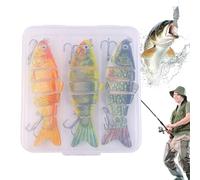 Fish Pak Bell Cheese,3 Piece Segmented Glider Slow Sinking Lures - Lures for Perch,for Men Sports Outdoor Trout Saltwater Freshwater