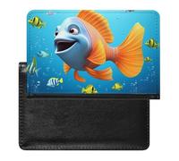 Fish Passport Cover Protector Rfid Blocking Passport Holder Id Card Holder Secure Travel Wallet Organizer for Passport Tickets Credit Cards, style, One Size