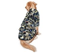 Fish Pattern 1 Print Dog Hoodie For Medium To Large Dogs, Warm, Soft, Breathable Sweatshirt, Easy To Wear Jumper For Winter And Fall, Pet Coat Pullover