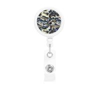 Fish Pattern 1 Print Retractable Badge Holder with Clip Name Card Holders for Office Worker Doctor Nurse