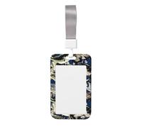 Fish Pattern Print Badge Holder with Breakaway Lanyard,Work Name Tag Breakaway Lanyard Id Card Protector Case