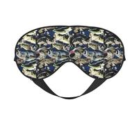 Fish Pattern Printing Versatile Sleep Eye Cover Soft Eye Mask Reversible for Meditation & Travel Eye Mask Unisex