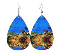 Fish Pattern Trendy Leather Teardrop Earring Lightweight Bohemian Earrings Set Jewelry Gift For Women Girl