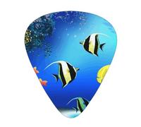 Fish Plants Tropical Marine Nature Life Seaweed,12 Pcs Guitar Pick,3 Different Thickness Plectrums for Acoustic Guitar Bass Ukulele (0.46mm 0.96mm 0.71mm)
